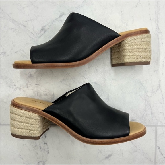 NWT Anthropologie Soludos Capri Mule Leather Black Size 5 - Picture 2 of 12